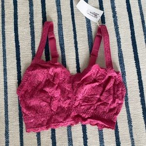 Cosabella Never Say Never Curvy Sweetie Bralette. Size S. Raspberry Rose. NWT